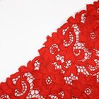 135CM Fancy Embroidered Fabric Hollow Lace Trim 3d Red Flowers Embroidery Guipure Lace Fabric