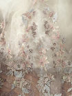 36 Inch Pearl Beaded Embroidery Lace Fabric By Yard For Haute Couture Wedding Gown