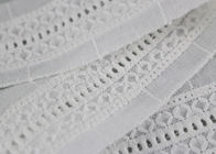 Flat Cotton Lace Trim With Linear Lace Pattern By The Yard For Garment Designer