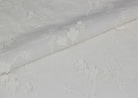 Fashion 3D Flower Lace Fabric , Embroidered Cotton Lace Fabric By The Yard