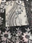 Embroidered Sequin Lace Fabric , Floral Tulle Fabric For Fashion Party Gown Dress