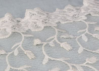 Apparel Floral Double Edge Bridal Embroidered Tulle Lace Fabric 130CM Width