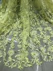 3D Flower Embroidered Sequin Tulle Beaded Lace Fabric For Wedding Dress Mesh