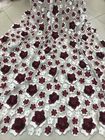 3D Embroidered Flower Beaded Wedding Gown Lace Fabric Anti-static Fashion