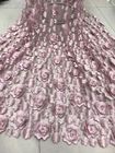 3D Embroidered Flower Beaded Wedding Gown Lace Fabric Anti-static Fashion