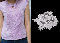 Custom Water Soluble Lace / 3D Flower Lace Trim Collar Applique With OEKO - Tex