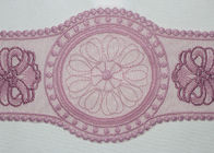 Purple Lace Collar Applique Floral Embroidered Tulle Mesh Trim For Neckline