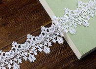Floral Embroidered Chemical Poly Milk Lace Ribbon Trim Water Soluble Azo Free