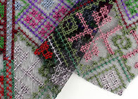 Multi Colored Cross - Stitched Embroidery Lace Fabric From Schiffli Lace Machine
