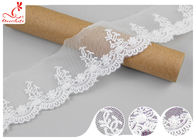 Vietnam Floral Nylon Mesh Lace Trim With Cotton Embroidery Patterns