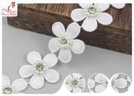 3D Floral Embroidered Trim With Bead Diamond For Dress Decoration 3.5 CM Width