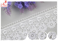 Embroidered Flower Guipure Polyester Lace Trim For Dress DTM Azo Free Dyeing