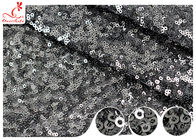 Shiny Embroidered Black Sequin Mesh Fabric For Party Evening Dress R&D Available