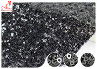 Shiny Embroidered Black Sequin Mesh Fabric For Party Evening Dress R&D Available