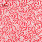 Comfortable Pink Embroidered Lace Fabric Dimensional High Stability