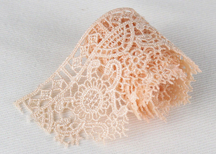 Poly Venice Lace Trims Custom Embroidered Water Soluble Lace For Wedding Dresses