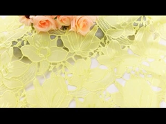 100% Polyester floral Fabric Flower Embroidery Water Soluble Embroidered Lace Fabric