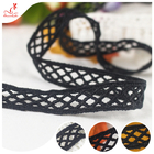 Bilateral Black Lace Trim Pure Poly Rhombus Mesh Lace Ribbon For Diy Creation