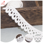 White Cotton Lace Trim Crocheted Water Soluble Ribbon For Women Garment Dress
