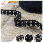 Women Garment Accessory Black Polyester Lace Trim Ribbon For Diy Decoration