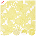 135cm Width Water Soluble Lace Fabric 100% Polyester Floral Fabric Flower Embroidery