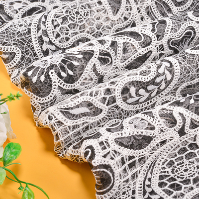 Manual DIY Lace Fabric Water Soluble Organza 3D Embroidery Floating Pattern Clothing Accessories