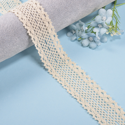 Durable 3.5CM Cotton Crochet Lace Cotton Border Eyelet Lace Trim