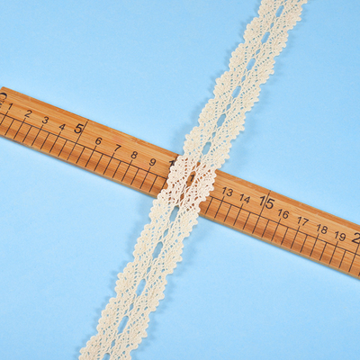 Crocheted Beige White Black Cotton Lace Trim Crochet Ribbon Lace