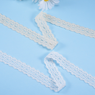 1/2 Inch Width Cotton Lace Trim Embroidery White Ribbon Lace