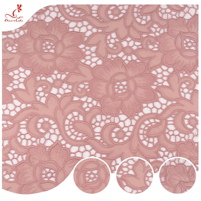 Guipure Embroidered Lace Fabric Hollow Out Dress Fabric For Women