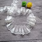 Cotton On Nylon Mesh Embroidered Lace Ribbon For Wedding Dress Pilling Resistance