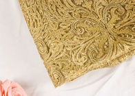 Fashion Floral Pattern Gold Lurex Nylon Lace Fabric for Party / Banquet Dress