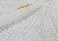 Stabilizer Voile Embroidered Eyelet Polyester Lace Fabric For Wedding Dress