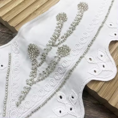 Lace Beads Applique Pattern Fabric Embroidery False Collar Embroidery Accessories