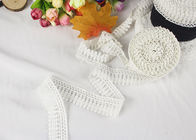 Milk Silk Polyester Embroidered Lace Trim For Dress / Garments Indian Style