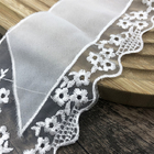 White Pattern Fabric Fake Collar Embroidered Hanfu Accessories Stereo Embroidered Cloud Shoulder Collar