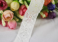 Chemical Solubility Polyester Lace Trim With Concise Quadrate Flower Design