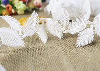 Milk Silk Water Soluble Chemical Polyester Lace Trim For Dresses Feather Pattern