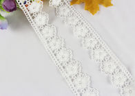 Water Soluble Chemical Polyester lace ribbon trim For Gilr Dress Vintage Off White