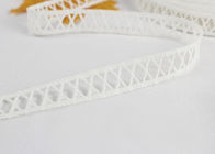 White Narrow Water Soluble Polyester Flat Lace Trim With Simple X Design