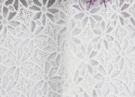 Dubai White Bridal Embroidered Mesh Fabric By The Yard Water Soluble With Scalloped Edge