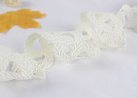 3.3cm Wide White 100% Polyester Scalloped Lace Trim Leaf Pattern For DIY Sewing
