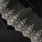 Embroidered Cotton Mesh Nylon Tulle Bridal Lace Trim , 5.2 Inch Scalloped Lace Trim