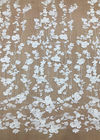 Ivroy Color French 3D Floral Lace Fabric , High End Wedding Lace Fabric By The Yard