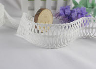 White 4.2cm Width Floral Guipure Lace Trim By The Yard , Wedding Stretchy Lace Ribbon