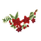 34*18 CM Red Flower Embroidered Applique Patches For DIY Dress Decorative
