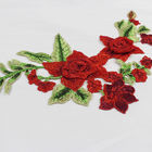 34*18 CM Red Flower Embroidered Applique Patches For DIY Dress Decorative