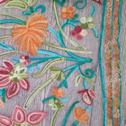 Polyester Wide Jacquard Embroidered Mesh Lace Fabric By The Yard With Colored 3D Flower