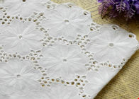 Swiss Voile 100% Cotton Lace Fabric , Embroidery Guipure Lace Fabric For Lady Dress