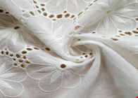 Swiss Voile 100% Cotton Lace Fabric , Embroidery Guipure Lace Fabric For Lady Dress